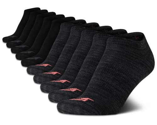 Avia Damen Athletic Performance Gepolsterte No Show Solid Socken (10er Pack), Schwarz Multi von Avia