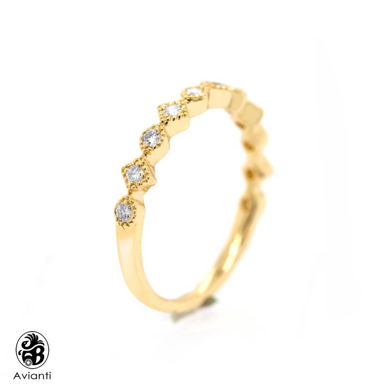14K Gold Diamant Ehering Eternity Ring von AviantiJewelry