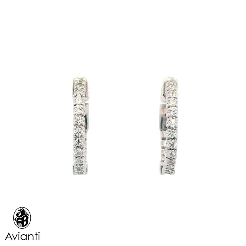 14K Weißgold Diamant Creolen 0.65 Karat 14K Weißgold Diamant Creolen 0.65 Karat von AviantiJewelry