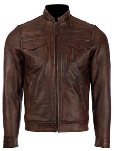 Aviatrix Herren Echtleder Biker-Mode-Jacke (2ZCV) von Aviatrix