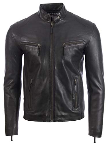 Aviatrix Herren Sehr Stilvoll Echtes Leder Biker Mode Jacke (UH2P) von Aviatrix