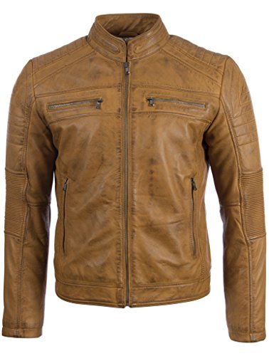 Aviatrix Herren Ultra Stilvoll Hochwertig Echtes Leder Mode Jacke (FMVT) von Aviatrix