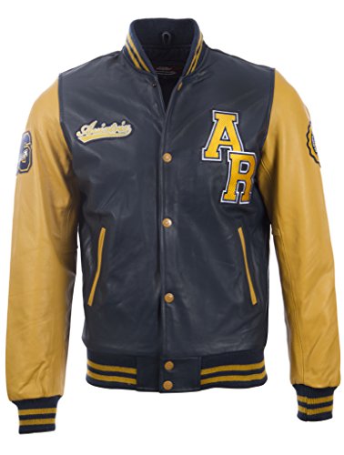 Aviatrix Herren echtes Leder Letterman Baseball-Jacke (VZH7) von Aviatrix