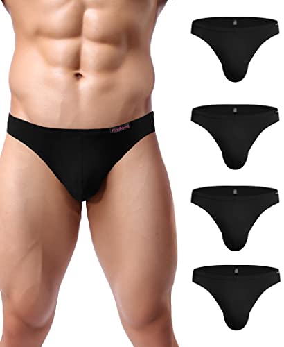 Avidlove Herren Unterwäsche 4er Pack, Slips Micro Modal - seidenweich Unterhose, 4 X Schwarz, M von Avidlove