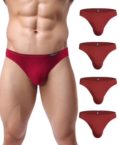 Avidlove Herren Unterwäsche 4er Pack, Slips Micro Modal - seidenweich Unterhose, 4 X Rot, XL von Avidlove