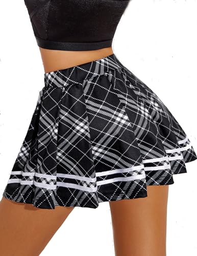 Avidlove Damen Kurz Rock Karneval Kostüm Sexy Skirt Basic Faltenrock Kariert Kleid Rave Outfit Hohe Taille Plisseerock Tennis Sportrock Party Minirock Elastisch Schule A-Linie Schwarz-Weiß-Plaid XL Avidlove Damen Kurz Rock Karneval Kostüm Sexy Skirt Basic Faltenrock Kariert Kleid Rave Outfit Hohe Taille Plisseerock Tennis Sportrock Party Minirock Elastisch Schule A-Linie Schwarz-Weiß-Plaid XL von Avidlove