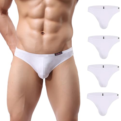 Avidlove Männer Unterwäsche 4er Pack Slips Micro Modal Weich Herren Unterhosen Weiß M von Avidlove