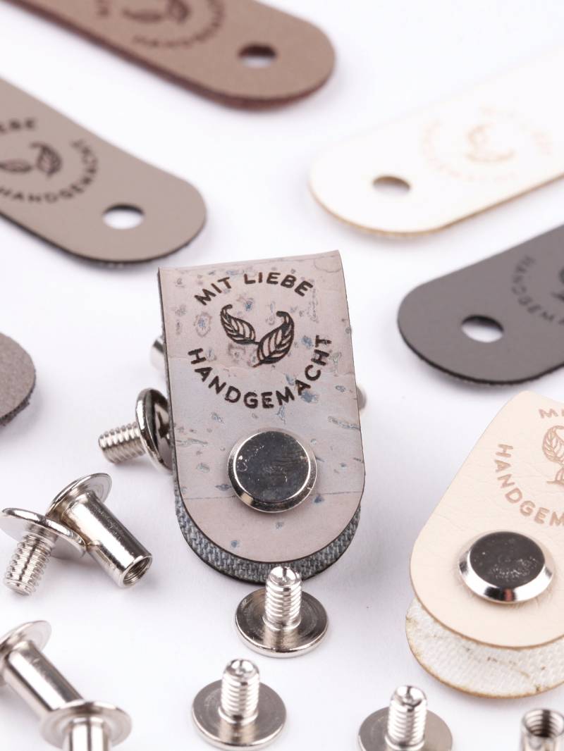 Knicklabel Mit Schraube, Label Für Häkelkorb, Kunstleder Labels Chicago Screws, Schraubniete, Langen Schrauben von AvieArt