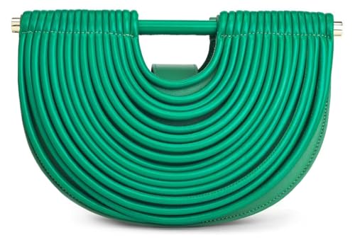 Handgewebte Brot-Damen-Abend-Clutch-Tasche mit Tragegriff und Schulterriemen, kreative Nudel-Geldbörsen, 31-grün, 11.8" x 3.9" x 7.5" von Avilego