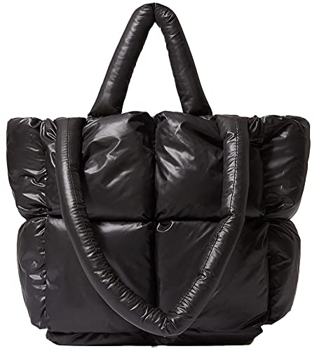 Avilego Puffer Umhängetasche für Frauen Mini Down Satchel Hobo Bag Gesteppte Tragetasche Chic Geldbörsen 2023, Schwarz von Avilego