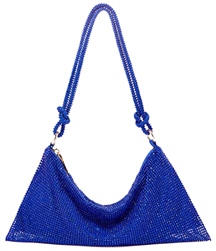 Strass Hobo Bag für Frauen Strass Geldbörsen Sparkly Abend Handtasche Glänzende Diamant Geldbörse für Hochzeit Party 2024, Klein Blau von Avilego