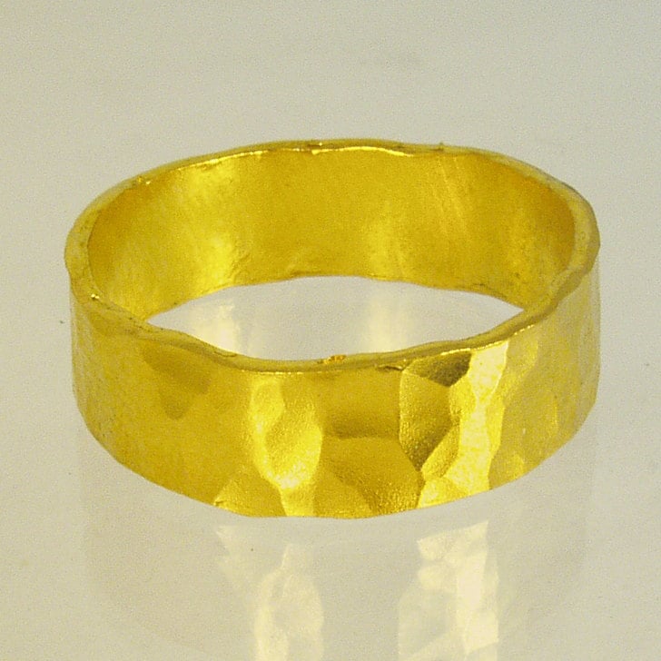 Reines Gold Herren Ehering, 24 Karat Massiver Goldring, 100% Reines Recyceltes Gold, Unisex Ring, Auf Bestellung Gefertigt Größe 10 Ring von Avinoo
