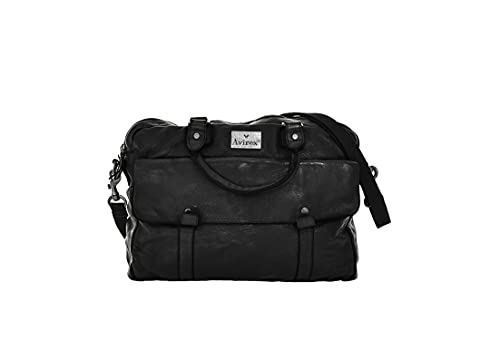 Avirex, Mayday Collection Mappe mit zwei Griffen aus weichem Leder, handgetuftet, schwarz, Schwarz von Avirex