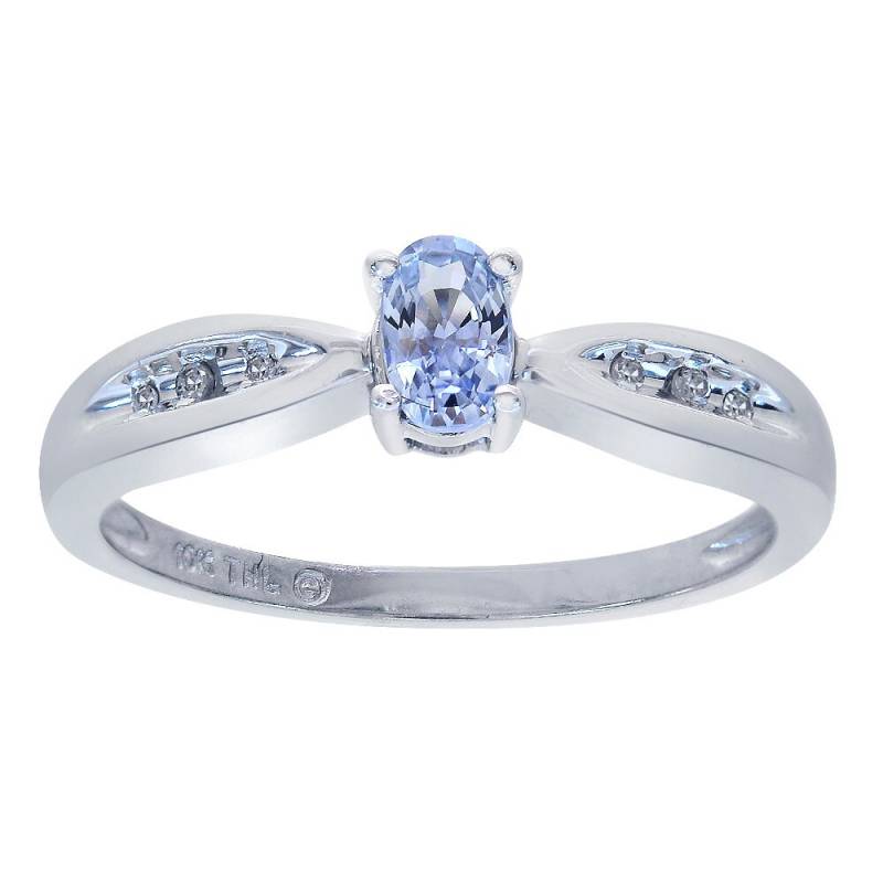 0.25 Karat Tansanit & 0, 04 Diamant Ring 10K Weißgold von AvitalandCoJewelry