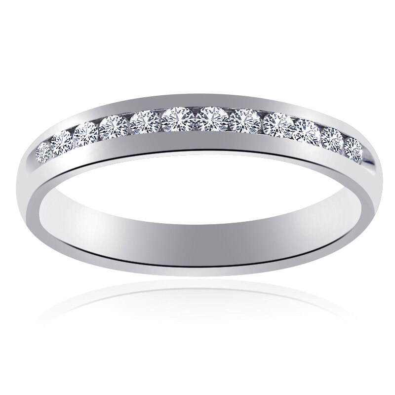 0.39 Karat Damen Rundschliff Diamant Ehering 14K Weißgold von AvitalandCoJewelry