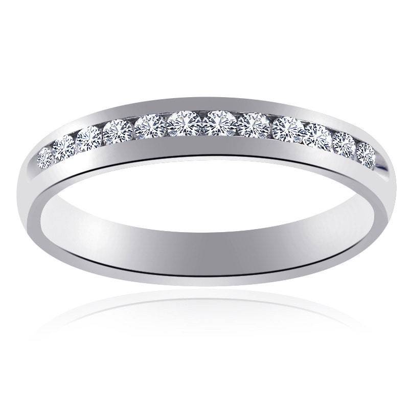 0.39 Karat Damen Rundschliff Diamant Ehering 14K Weißgold von AvitalandCoJewelry