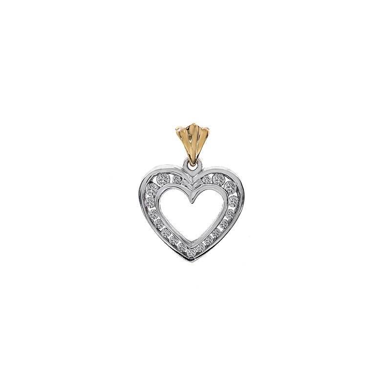 0.45 Karat Rundschliff Diamant Herz Anhänger 14K Zweifarbig Gold von AvitalandCoJewelry