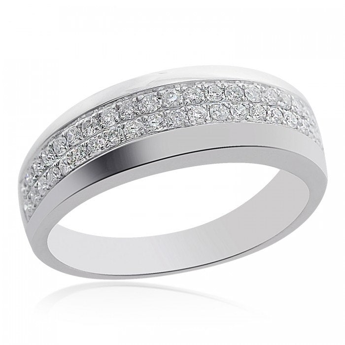 0.50 Karat Runder Brillantschliff Diamant Ehering 14K Weißgold von AvitalandCoJewelry