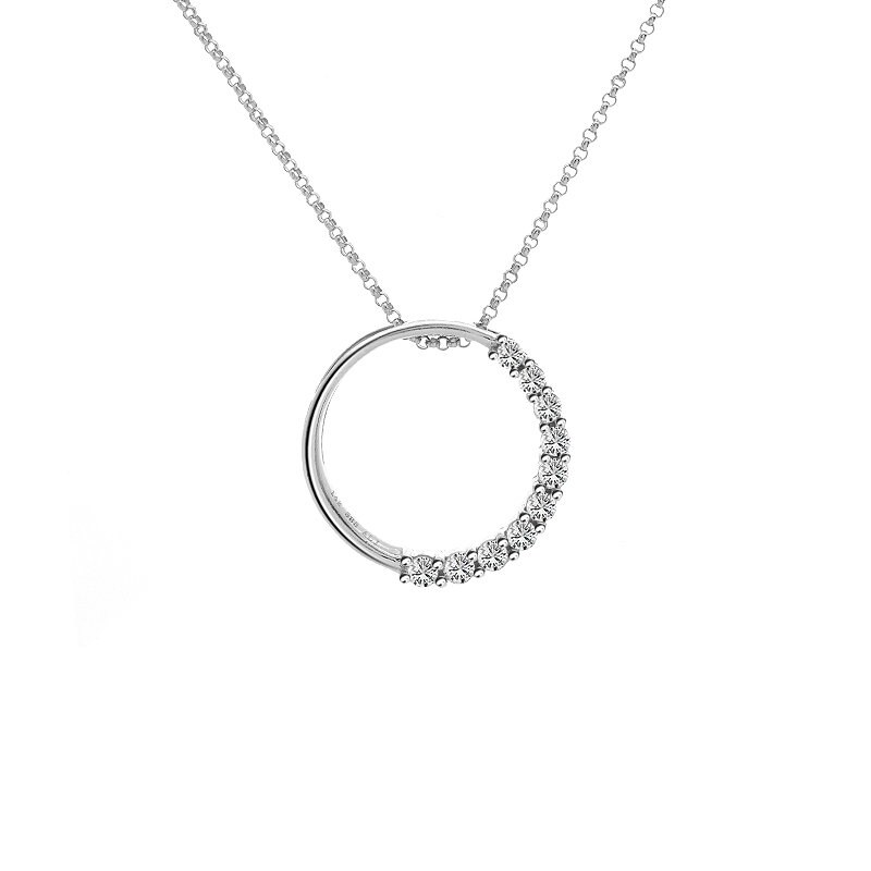0.50 Karat Rundschliff Diamant Kreis Anhänger Mit Kette Halskette 14K von AvitalandCoJewelry