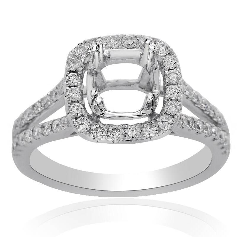 0.65 Karat Diamant Verlobungsring 14K Weißgold Split Schaft Fassung von AvitalandCoJewelry