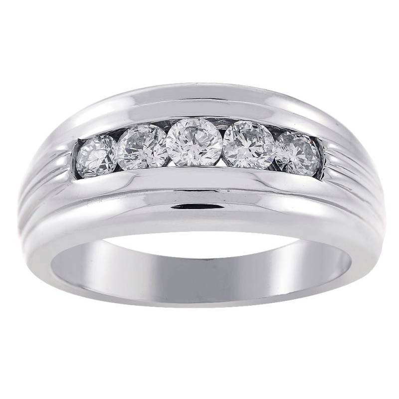 0.85 Karat Herren Rundschliff Diamant Ehering 14K Weißgold von AvitalandCoJewelry