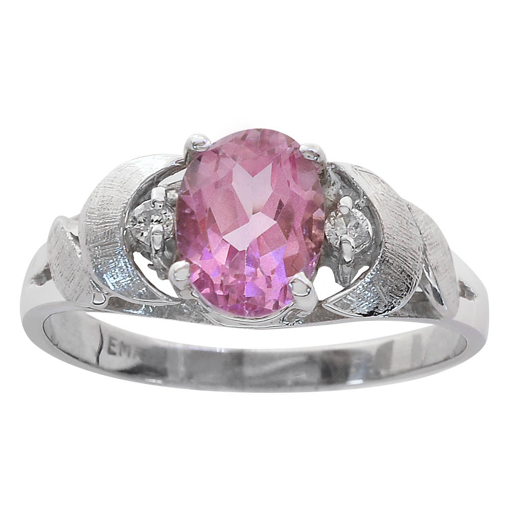 1.50 Karat Rosenquarz & 0, 04 Diamant Akzent Vintage Ring 14K Weißgold von AvitalandCoJewelry