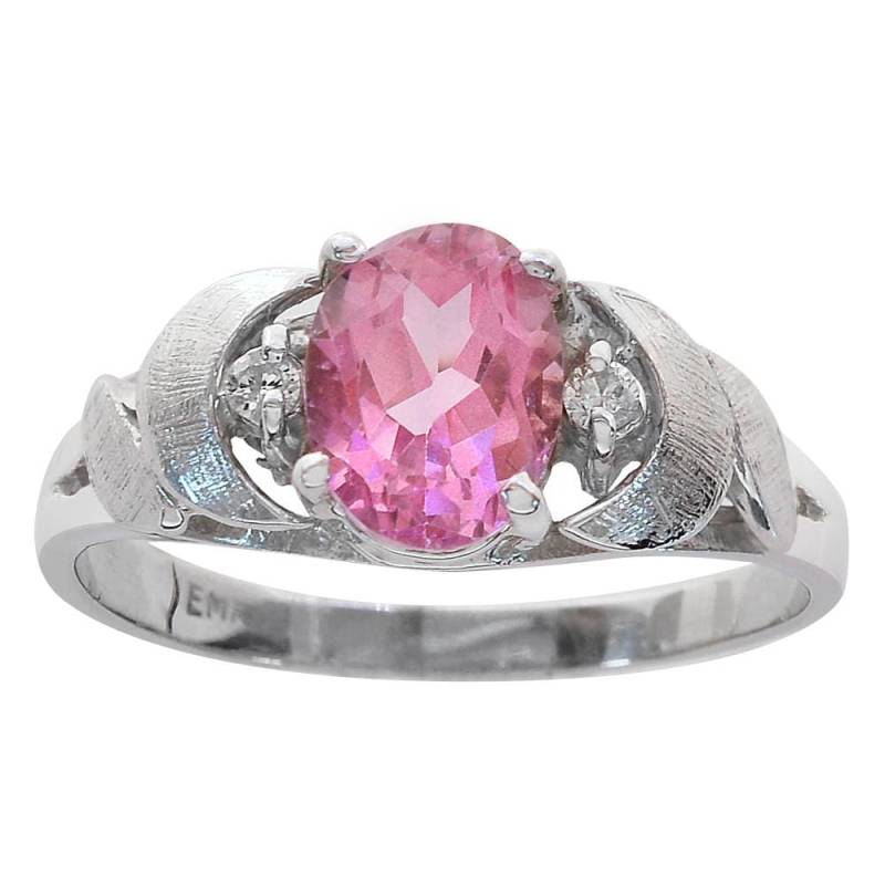 1.50 Karat Rosenquarz & 0, 04 Diamant Akzent Vintage Ring 14K Weißgold von AvitalandCoJewelry