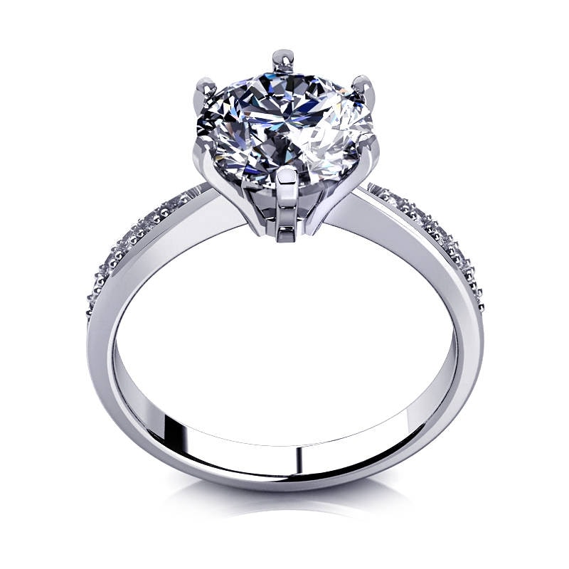 1.50 Karat Rundschliff Simulierter Diamant Verlobungsring 14K Weißgold von AvitalandCoJewelry