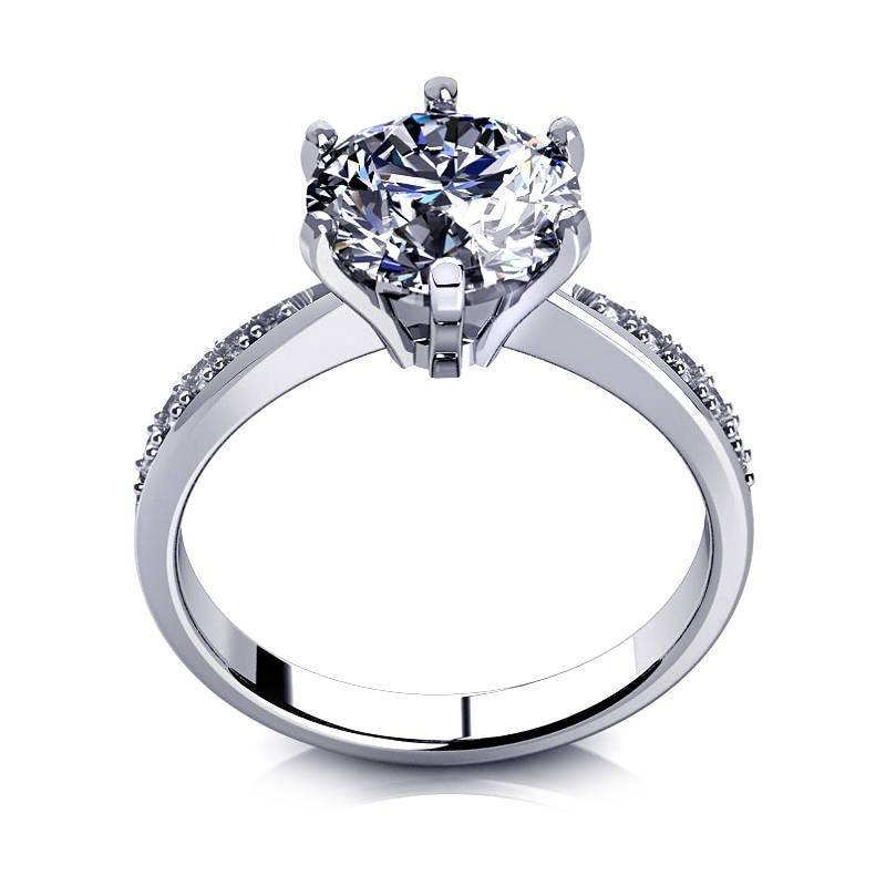 1.50 Karat Rundschliff Simulierter Diamant Verlobungsring 14K Weißgold 1.50 Karat Rundschliff Simulierter Diamant Verlobungsring 14K Weißgold von AvitalandCoJewelry