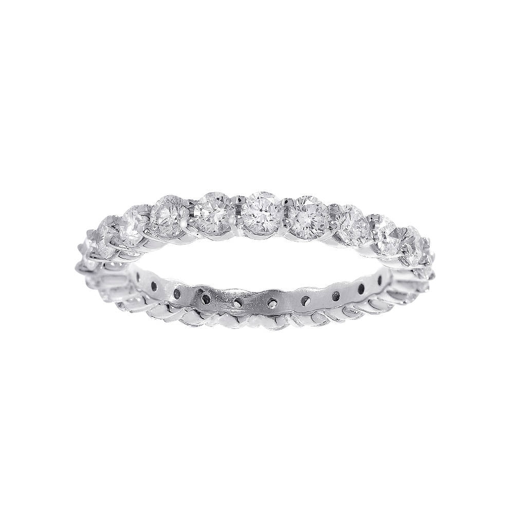 1.55 Karat Rundschliff Diamant Eternity Ehering 14K Weißgold von AvitalandCoJewelry