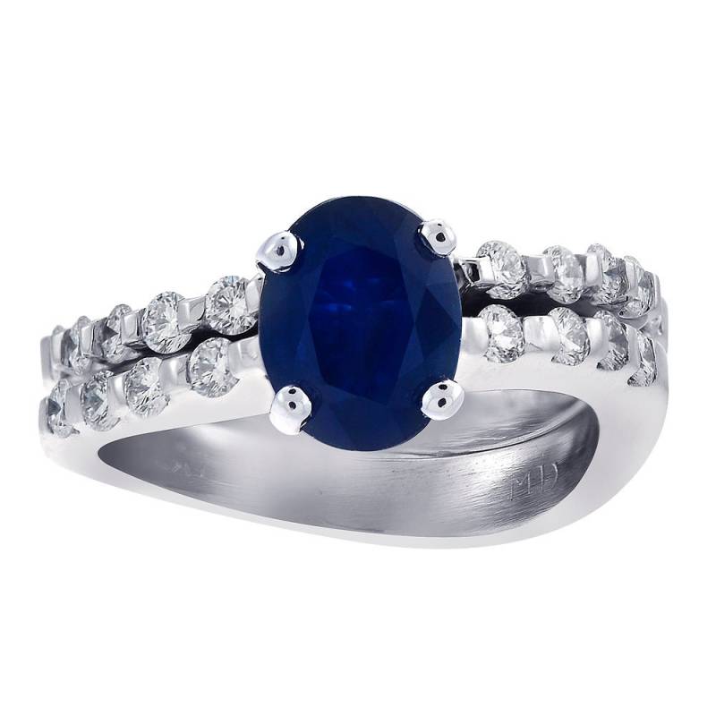 1.80 Karat Saphir Mit 0, 55 Diamant Verlobungsring/Ehering Brautset Platin von AvitalandCoJewelry