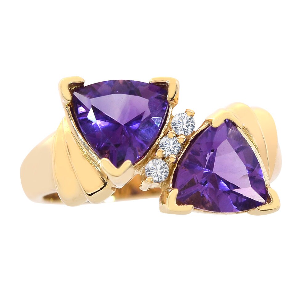 2, 00 Ct.tw Vintage Amethyste 0, 05 Diamant 14K Ring von AvitalandCoJewelry