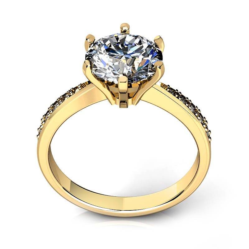 2.00 Karat Rundschliff Simulierter Diamant Verlobungsring 14K Gelbgold 2.00 Karat Rundschliff Simulierter Diamant Verlobungsring 14K Gelbgold von AvitalandCoJewelry