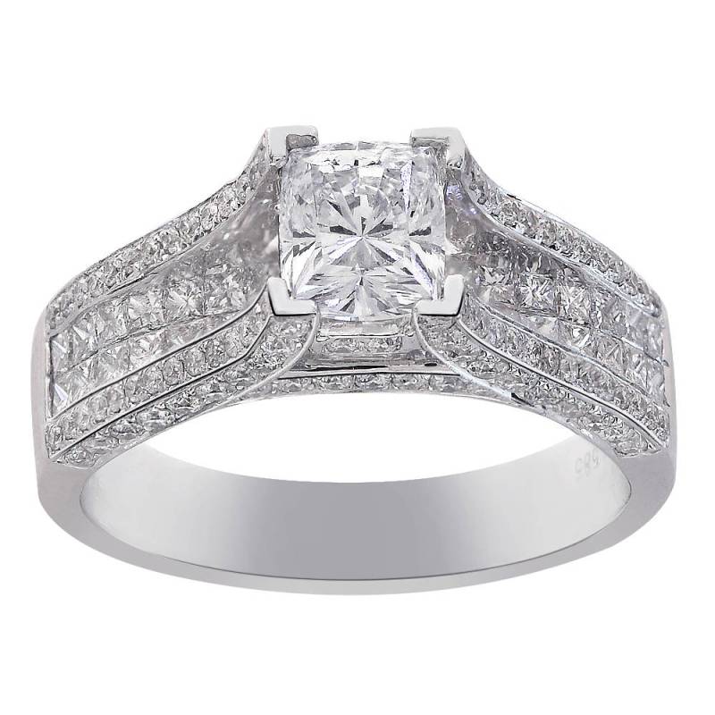 2.02 Karat Kissenschliff Diamant Verlobungsring 14K Weißgold von AvitalandCoJewelry