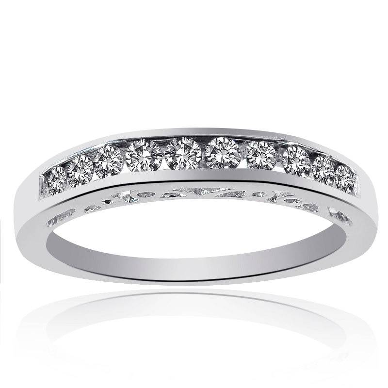 Frauen Rundes Brillant Diamant Ehering Aus 14K Weißgold | 0, 50Ctw von AvitalandCoJewelry