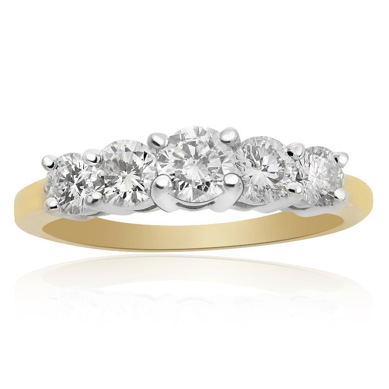Frauen Rundes Brillant Diamant Ehering in 14K Zweiton Gold | 1.08Ctw von AvitalandCoJewelry