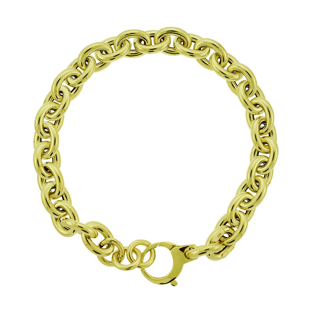 Kabel Rolo Link Armband 14K Gelbgold Italien von AvitalandCoJewelry