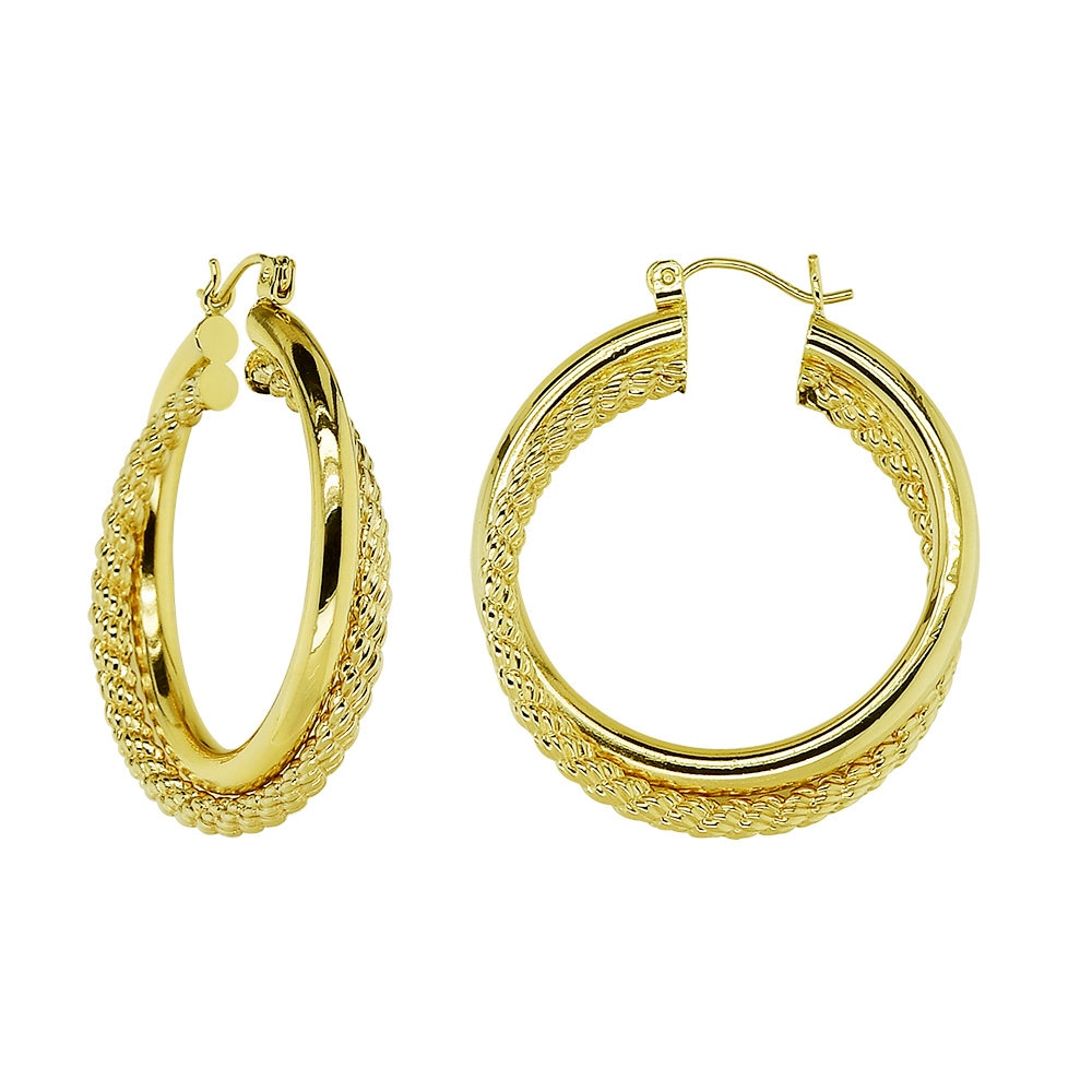 Runde Double Twisted Creolen 14K Gelbgold von AvitalandCoJewelry