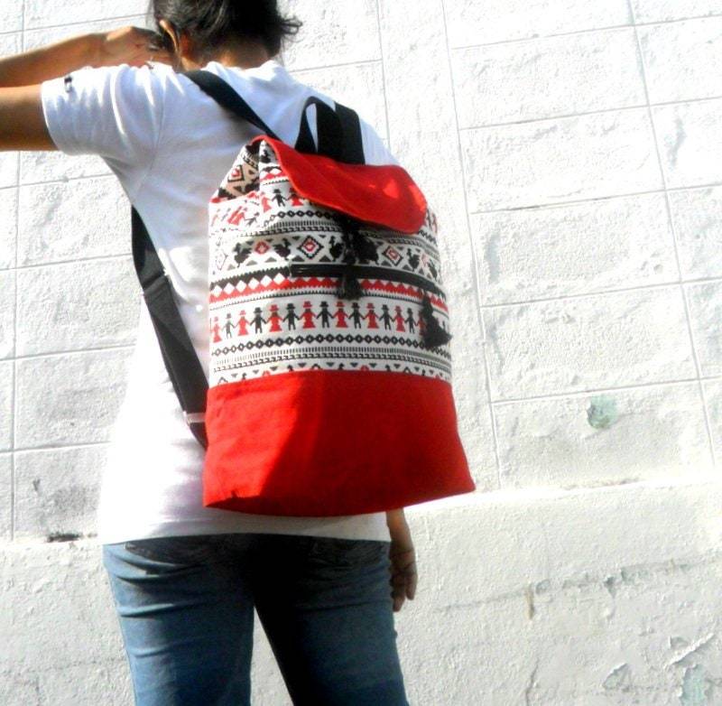 Canvas Rucksack, Reise-Rucksack, 4. Juli Strand-Rucksack, Schulrucksack, Sling-Rucksack, Tasche, Tasche von Avivahandmade