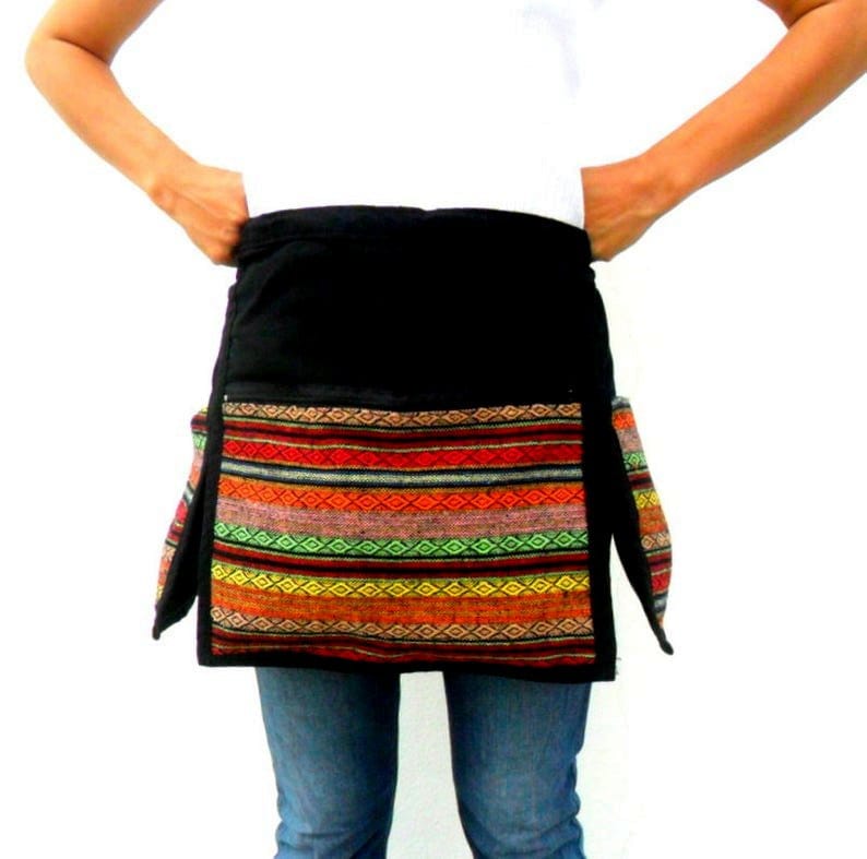 Halbe Schürze, Kellnerin Taschenschürze, Taille Verkäufer Lehrer Servierschürze, Kochschürze, Barber Restaurant von Avivahandmade