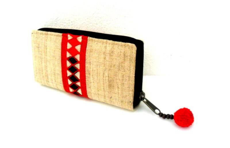 Hanf Portemonnaie, Hmong Geldbörse, Frauen Hippie Vegane Boho Geldbörse Ethno Geschenk Portemonnaie von Avivahandmade