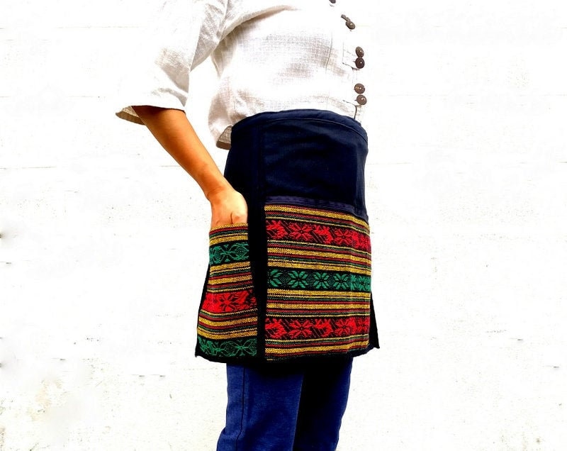 Leinen Schürze, Halbe Cafe Leinen, Verkäufer Rasta Tasche, Taille Barbier Restaurant Kochen Schürze von Avivahandmade
