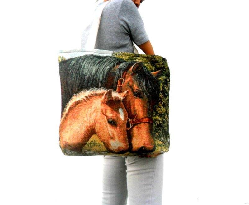 Tragetasche, Pferdetasche, Windeltasche, Pferdeliebhaber, Ethno, Boho Tasche, Stadttasche, Schultertasche, Hippie Geldbörse Geschenktasche 18"x15, 5" von Avivahandmade