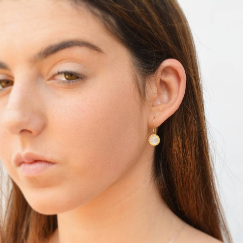 Mondstein Ohrringe, Juni Geburtsstein, Regenbogen Mondstein, Edelstein Schmuck von Avnis