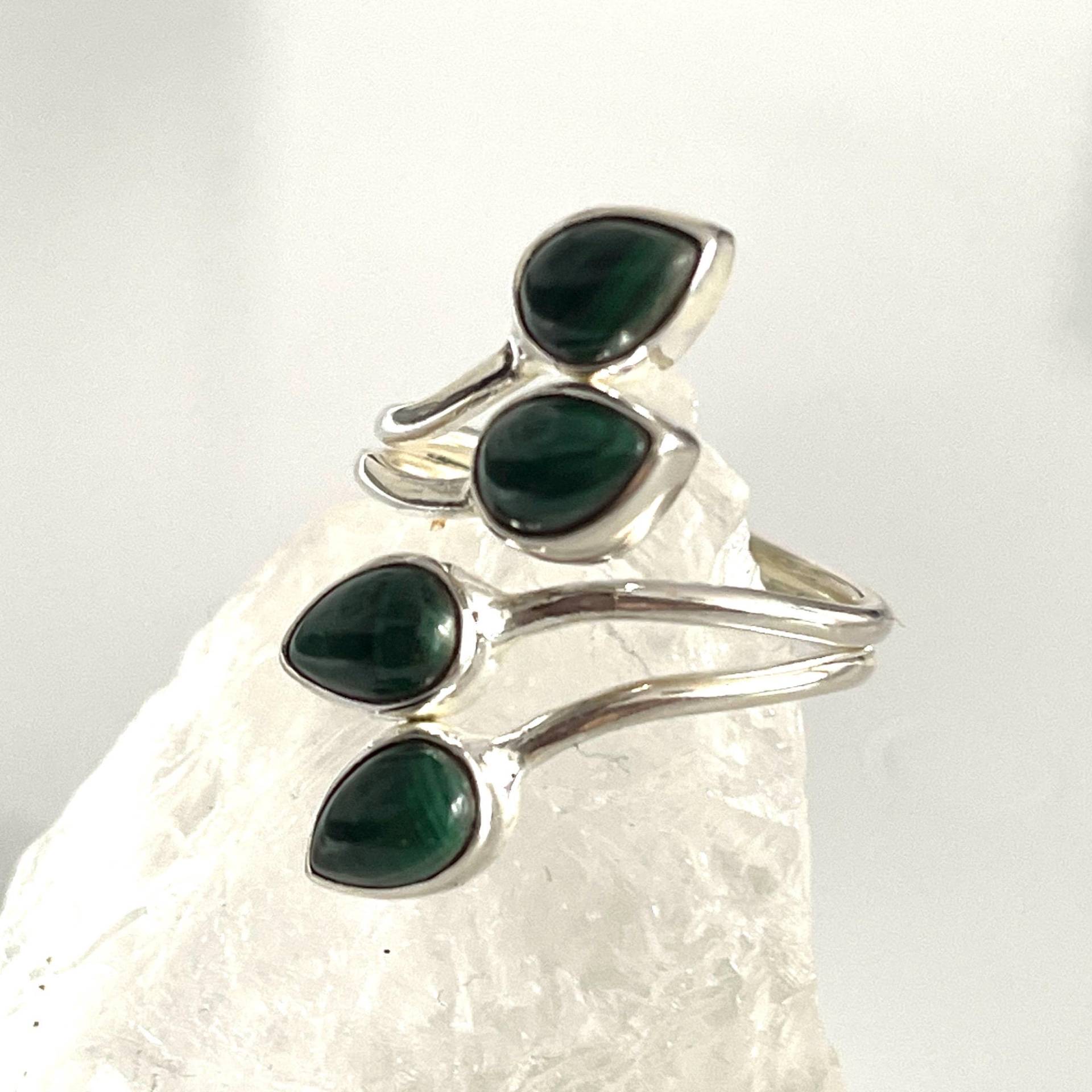 925 Gegen Den Strom Ring Offener Verstellbarer Malachit Silberring Damen Edelsteinring 925 Gegen Den Strom Ring Offener Verstellbarer Malachit Silberring Damen Edelsteinring von AvoMirakII
