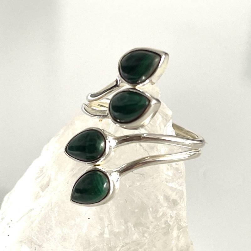 925 Gegen Den Strom Ring Offener Verstellbarer Malachit Silberring Damen Edelsteinring 925 Gegen Den Strom Ring Offener Verstellbarer Malachit Silberring Damen Edelsteinring von AvoMirakII