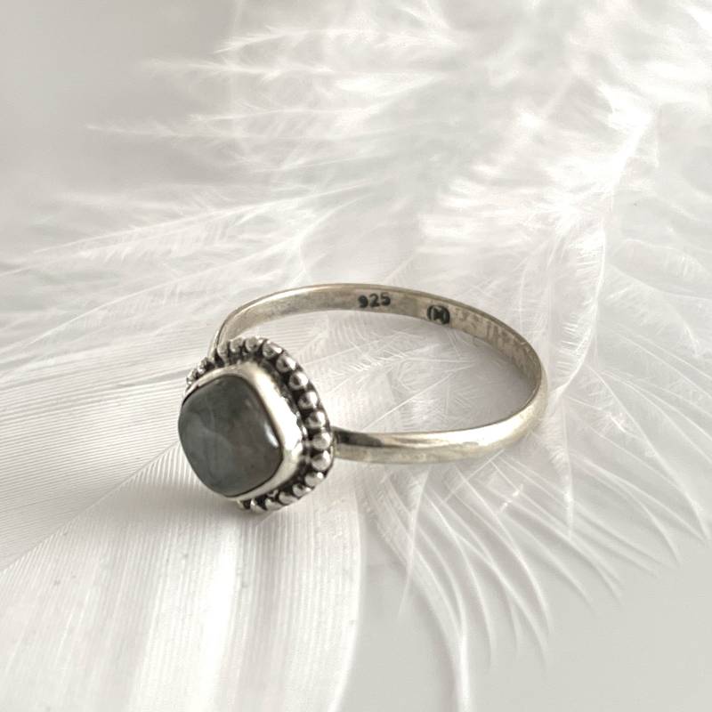 925 Silberring Gegen Den Strom Ring Labradorit Chunky Steinring Filigraner Moderner Damenring Schmuck Für Frau Mutter von AvoMirakII