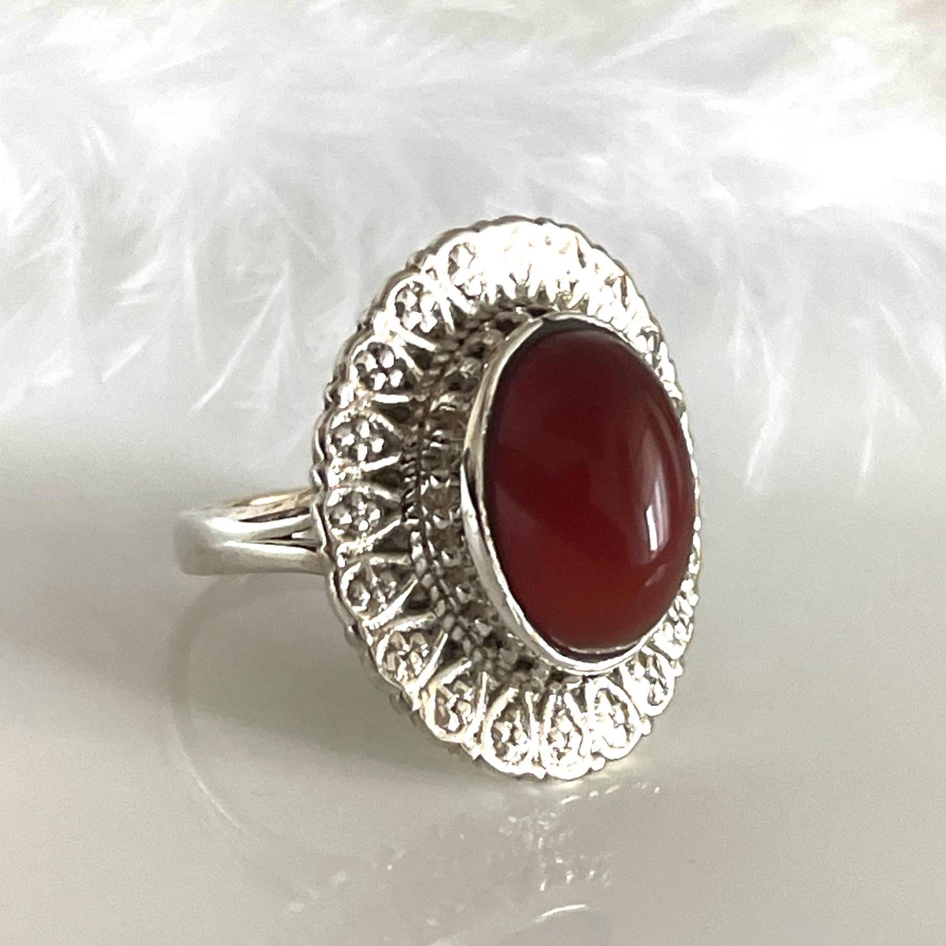 925 Silberring Mit Karneol Massiv Filigraner Edelstein Ring in Größe 55 Und 57 Ovaler Steinring Damenring 925 Silberring Mit Karneol Massiv Filigraner Edelstein Ring in Größe 55 Und 57 Ovaler Steinring Damenring von AvoMirakII