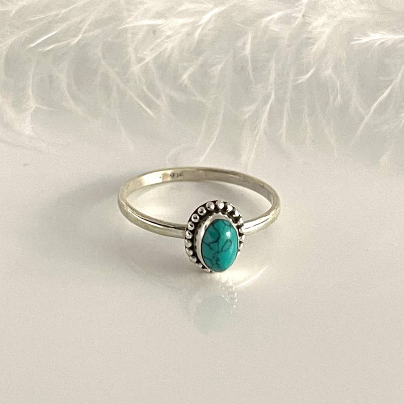 925 Silberring Mit Türkis Edelstein Ring Größe 53 Zarter Blauer Steinring Für Sie 925 Silberring Mit Türkis Edelstein Ring Größe 53 Zarter Blauer Steinring Für Sie von AvoMirakII