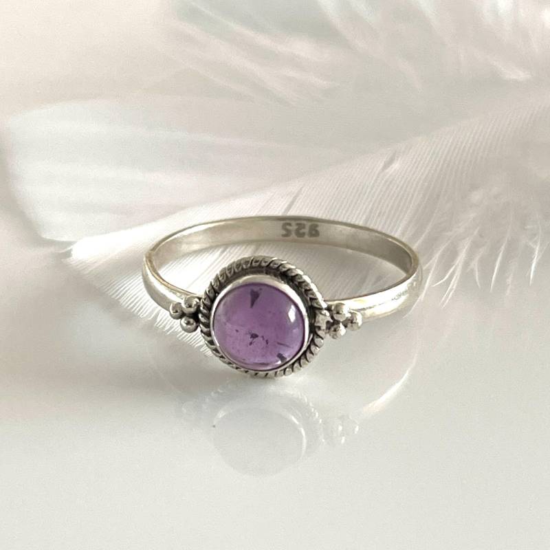 925Er Gegen Den Strom Ring Edelsteinring Amethyst Silberring Größe 58 Zierlicher Damenring Geschenk Füe Sie von AvoMirakII